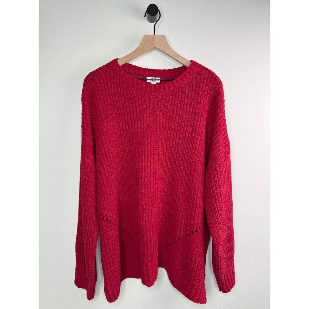 NWOT True Craft Red Sweater Crewneck Relaxed Fit Plus 2X Valentine's Day Casual